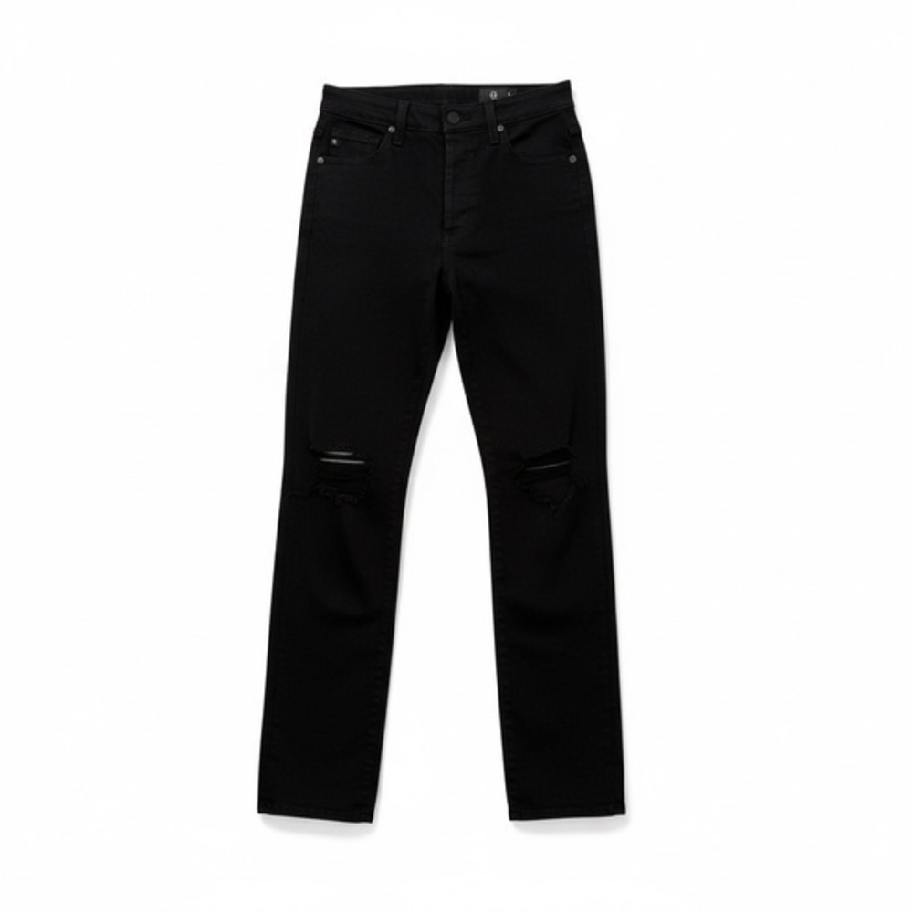 AG Alexxis Slim High Rise Distressed Black Jeans